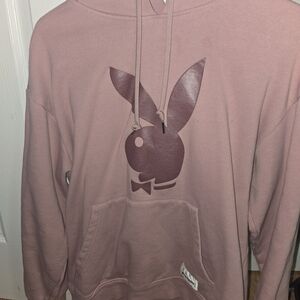 PLAYBOY Light Pink Pull Over Hoodie Medium